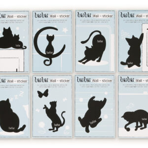 UKIUKI Cat Wall Sticker Black – 8 Silhouette Designs